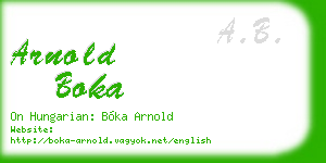arnold boka business card